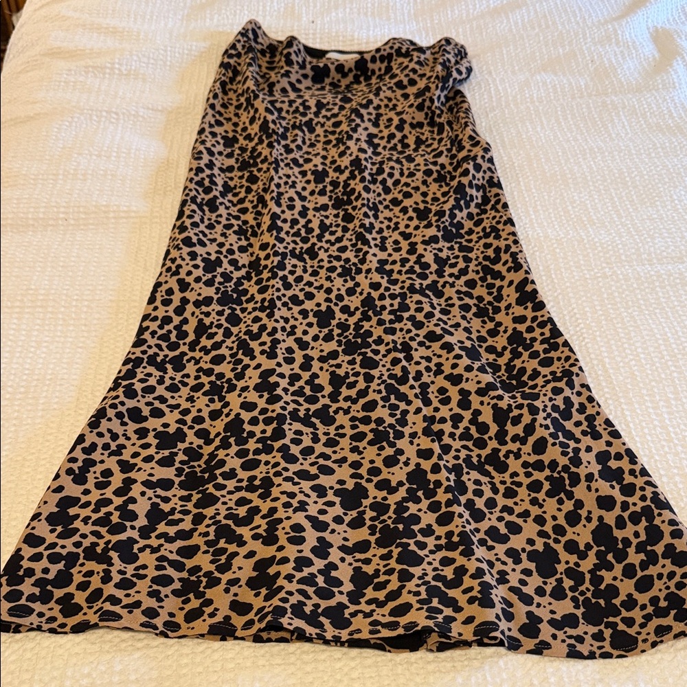 Reformation Black and Tan A-Line Skirt